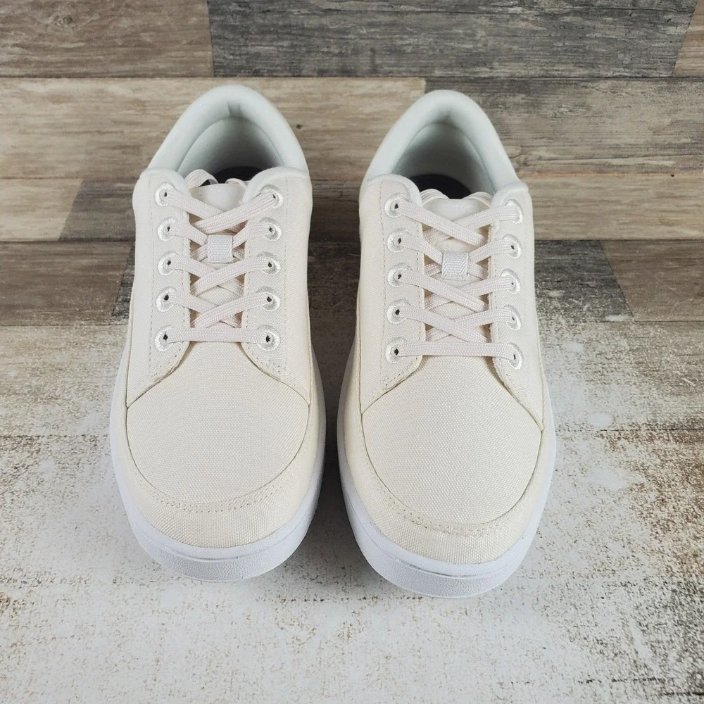 Allbirds Canvas Pacer Mens Shoes Sz 11 Natural White Blizzard Lace Up Sneakers